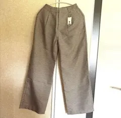 【お値下げ新品未使用】ワイドパンツWEGOチェック柄Free size