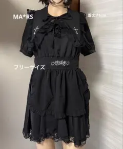 ゴスロリ レースアップ 半袖 ブラウス ブラックのサムネイル