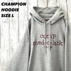 アメリカ古着 チャンピオン オーバーサイズプリントスエットパーカー L グレー