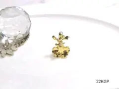 22金ゴールドプレート　蘭の花モチーフ　ゴールドオーキッドブローチ　22KGP♥