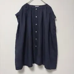 fog linen work リネン ノースリーブギャザーブラウス - メルカリ