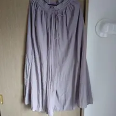 フレア ロングパンツ　ウエストドローストリング　グレー
