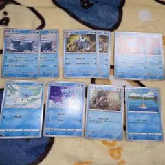 みずタイプ５種類　ノーマル１０枚　ポケモンカードのサムネイル