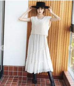 LILLIANCARATリリアンカラットシャギーベスト＆キャミワンピースセット