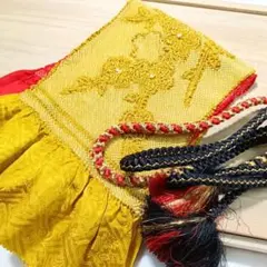 へ7 帯締め帯揚げセット 絞り 黄色 赤