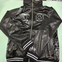 平成 y2k 00s Xfrm ジャケット セットアップ ラインストーン 黒金