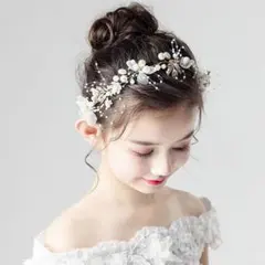 ヘッドドレス キッズ パール ヘアアクセサリー カチューシャ 結婚式 発表会