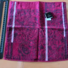 LANVIN タオルハンカチ 赤 紫