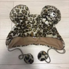 ヒョウ柄ミニーマウスファンキャップ