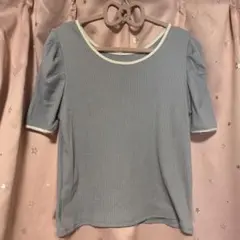 URBANITY 半袖 リブTシャツ パフスリーブ Lサイズ