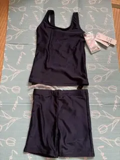 ネイビー 水着セット タンクトップ ショートパンツ 140