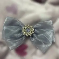 リボンバレッタストーン付き