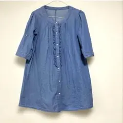 ROPE シャツワンピース Aライン 七分袖