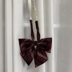 EASTBOY 赤 バーガンディー ネイビー ストライプ リボン