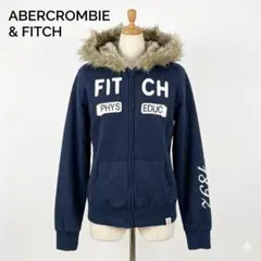Abercrombie&Fitch ファーフードパーカー XL ネイビー