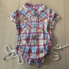 BEGUM マルチカラー 蝶刺繍 半袖シャツ