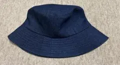 試着のみ デニム生地 フリーサイズ コットン バケットハット 濃紺 帽子 メンズ