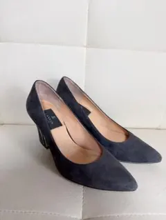 LAVAN グレー スエード ポインテッドトゥ ハイヒール