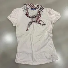 BURBERRY ブルーレーベル　チェック襟 Tシャツ 38