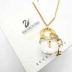 3003-3 保存箱付き美品✨Swarovski ネックレス　南京錠　鍵と錠