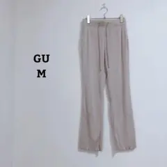 ジーユー　リブスリムストレートパンツ　ウエストゴム　ストレッチ　薄手　Ｍ