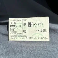菊花賞　ディープインパクト　単勝馬券　一枚