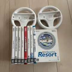 wii ソフト 9本まとめ売り Wiiハンドル2個 人気のラインナップ
