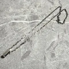 【ITALY製】ヴィンテージ スクエアチェーンネックレス シルバー925 希少