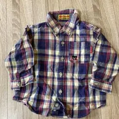 ミキハウス チェック柄 長袖シャツ 80