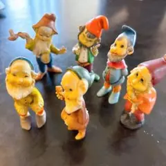 トールペイント　作品　7人の小人　置物 トールペイント作品7人の小人置物