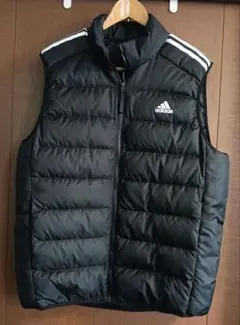 新品　アディダス　メンズ　ダウンベスト　あったか　ブラック　2XL