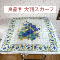 良品❣️大判スカーフ　エレガント キレイめ　透け感　シルク調　レトロ ヴィンテージ