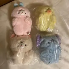 Qualia むすっとちゃん ガチャガチャ ぬいぐるみ 4点セット