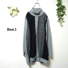 Best.1 ハイネックニット チュニック M-L ウール混み