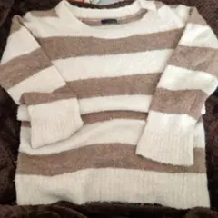 タイムセール‼️ストライプニットセーター ベージュ・ブラウン