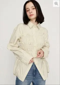 SLY BUSTIER LAYEREDGATHER シャツ　イエロー