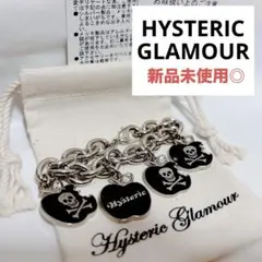 ヒステリックグラマーブレスレット リンゴ ヒステリックグラマー/ブレスレット/シルバー×黒/リンゴ/スカル