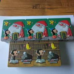 お菓子のミカタ　空き缶　サンタさん3つ、ゴリラくん2つセット