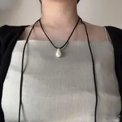 コードネックレス 変形パール　ハンドメイド