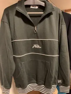 FILA ハーフジップ トレーナー M ダークグレー