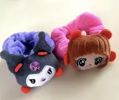 ピノコ&クロミ　マスコット型洗顔グッズ 吸水アームバンド　ピンク　パープルのサムネイル