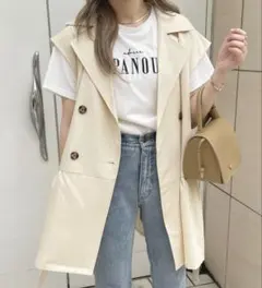 【apres jour】ショートティアードジレ ライトベージュ