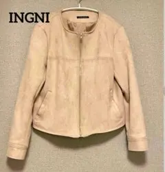 ♦︎INGNI ノーカラージャケット スエード風 M くすみピンク