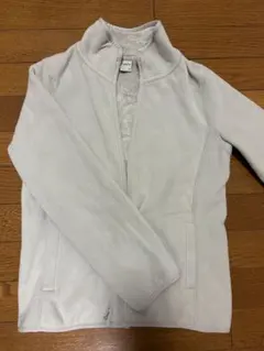 フリースジャケット Mサイズ 白　ライトグレー　モコモコ　美品　送料無料　裏起毛