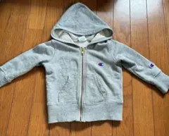 値下げ中　Champion フルジップフード付きトレーナー 90サイズ グレー