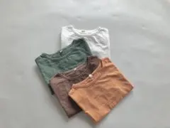 新品　ラウンド無地半袖Tシャツ　女の子　男の子　春夏秋　シンプル　トップス