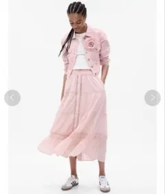 美品 GAP LoveShackFancy マキシ ティアード スカート 綿 Lのサムネイル