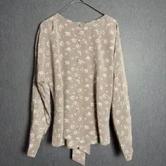 ROPE 花柄 ドット 長袖ブラウス ベージュ M バックボタンのサムネイル