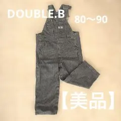 DOUBLE.B⭐︎ ストライプオーバーオールM80〜90
