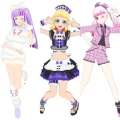 プリマジ サマーメイドブラック チェックセットピンク おやすみベアパープル